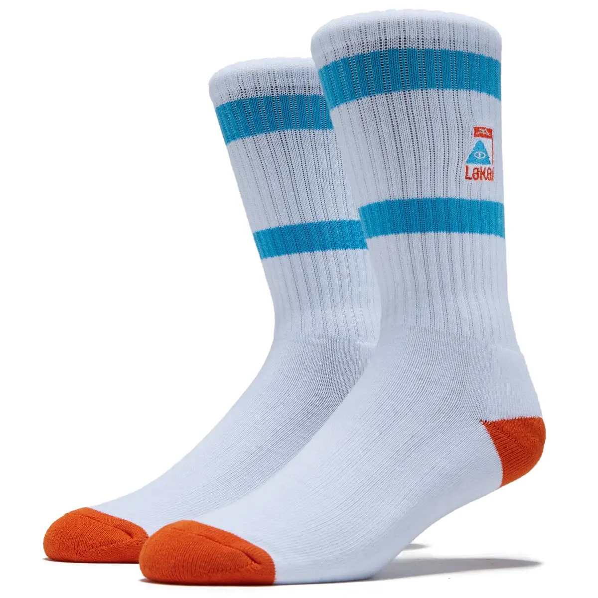Lakai X Poler Summit Crew Socks - White 1