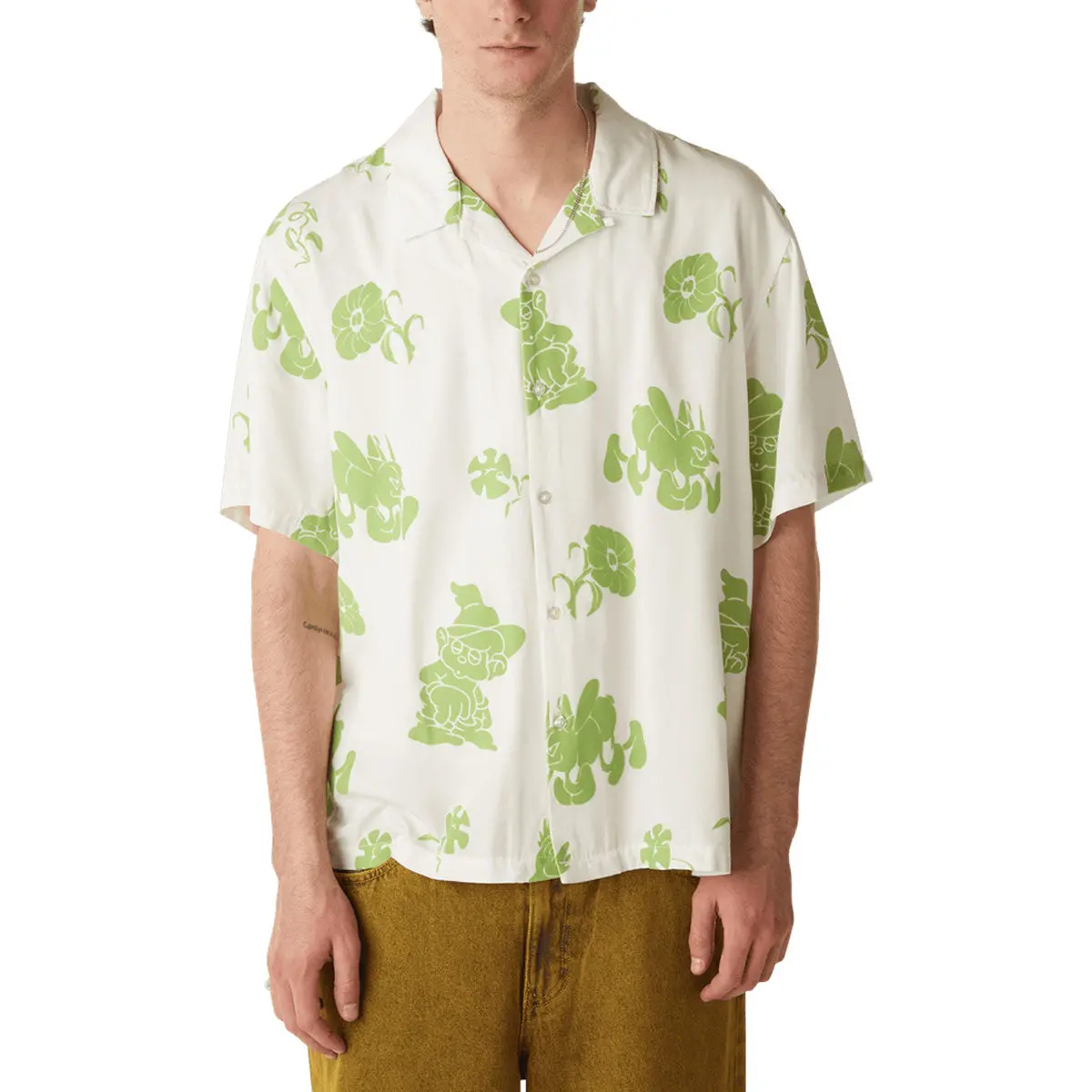 Huf Trip Flocked Resort Shirt - White 1