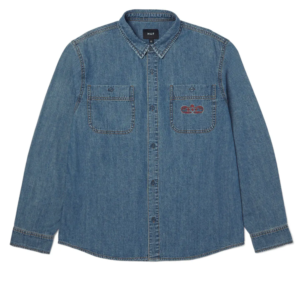 Huf Worldwide Clothiers Denim Long Sleeve Shirt - Indigo 1