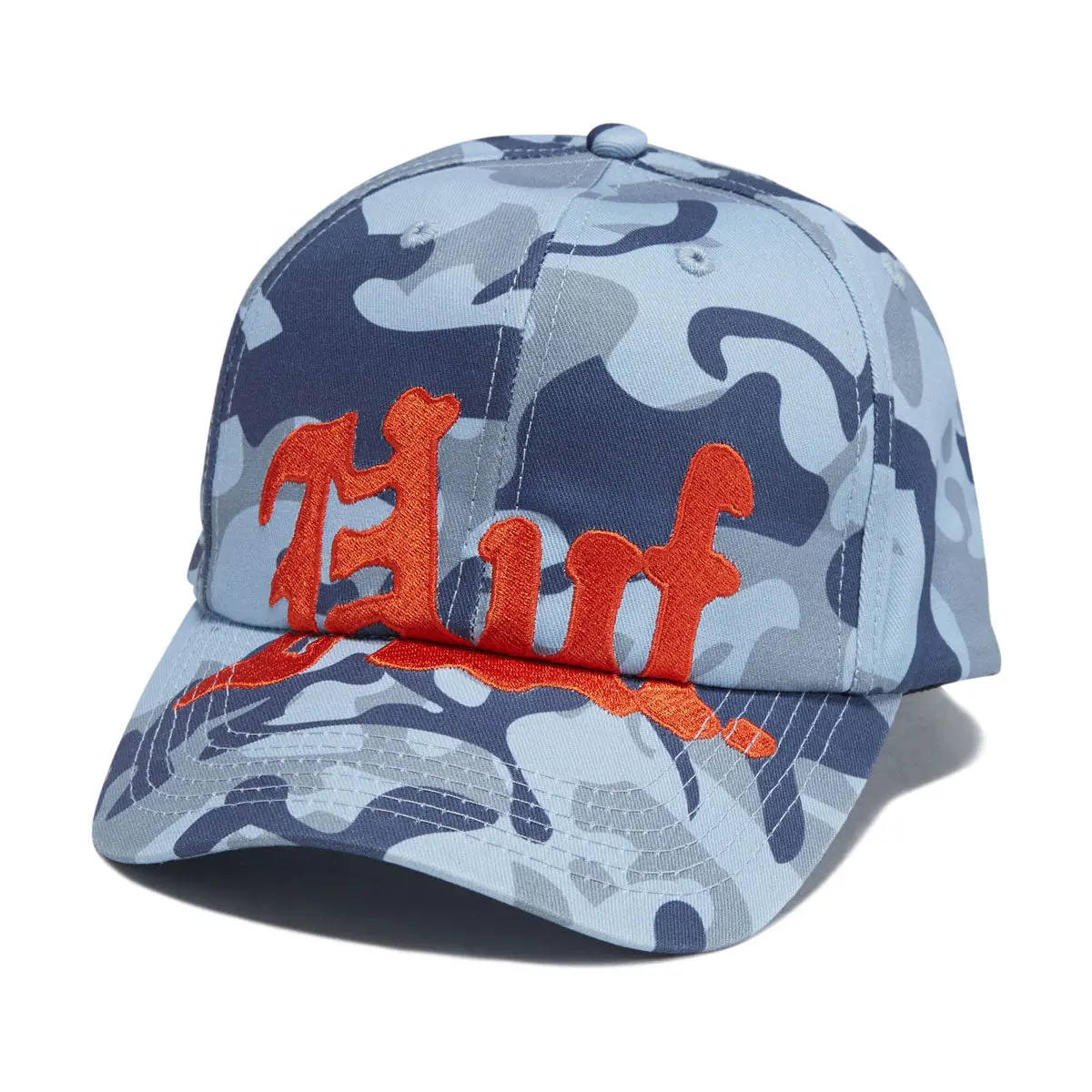 Huf Noble Camo 6 Panel Snapback Hat - Ice Blue 1