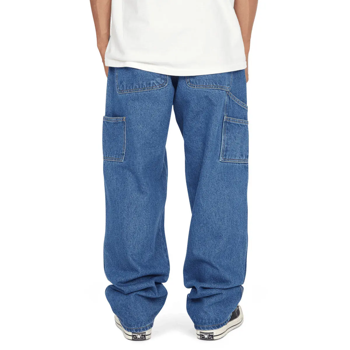 Huf Kinda Loose Double Knees Jeans - Stone Wash Indigo 2