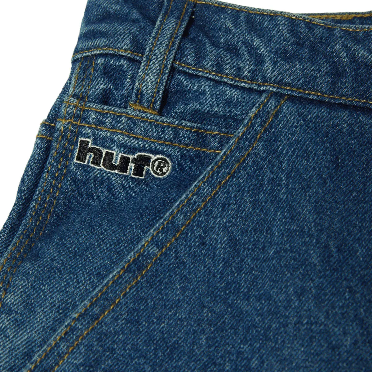 Huf Kinda Loose Double Knees Jeans - Stone Wash Indigo 4