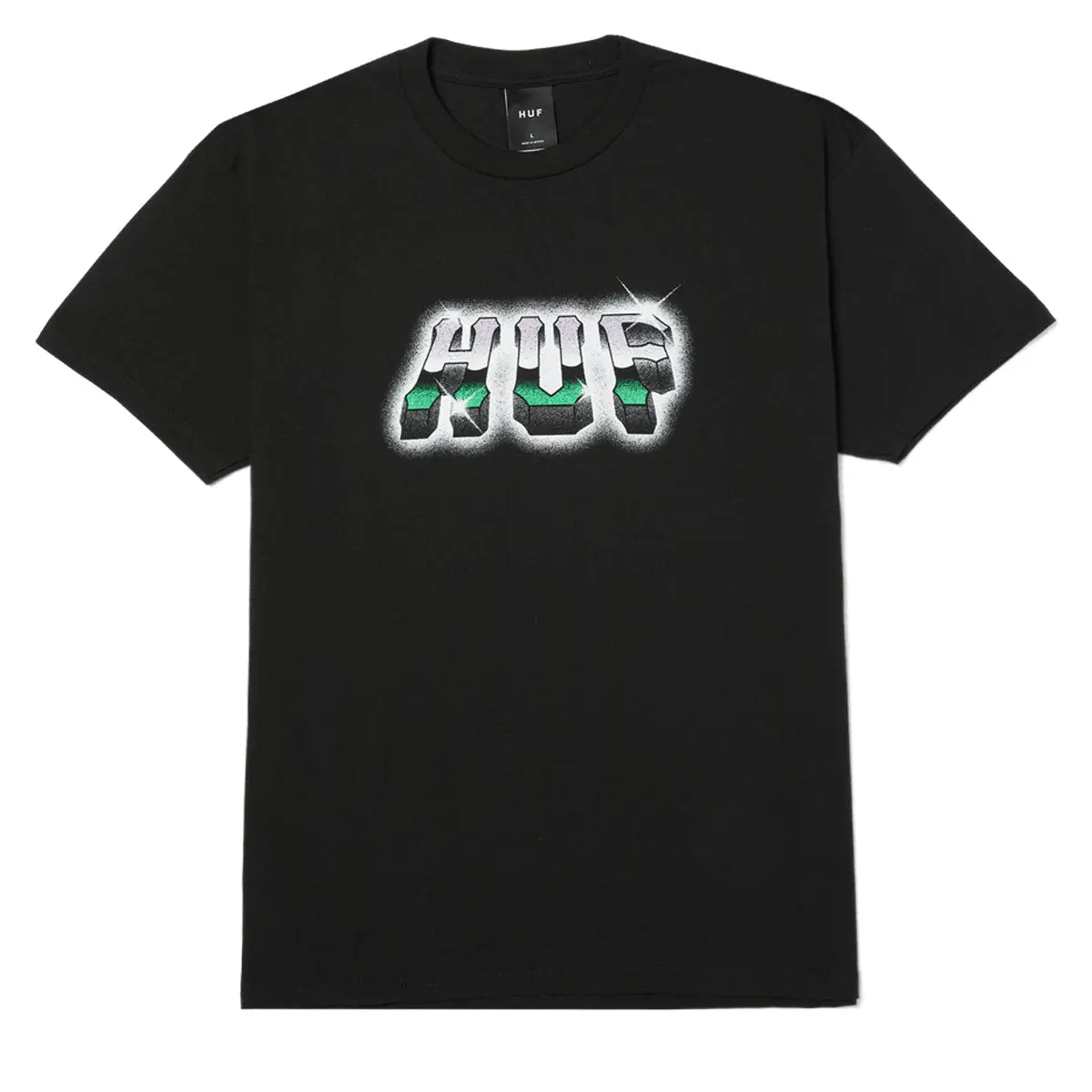Huf Chrome Grit T-Shirt - Black 1