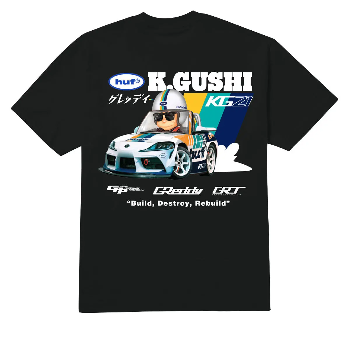 Huf X Greddy Gushi T-Shirt - Black 1