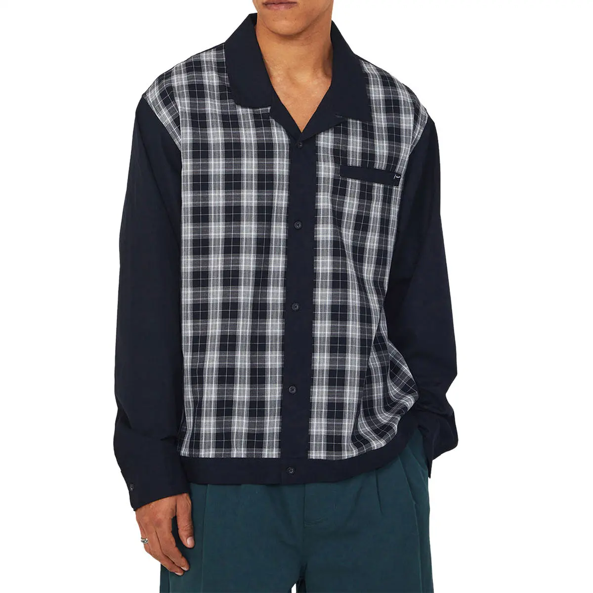 Huf Coolidge Plaid Long Sleeve Shirt - Black 1