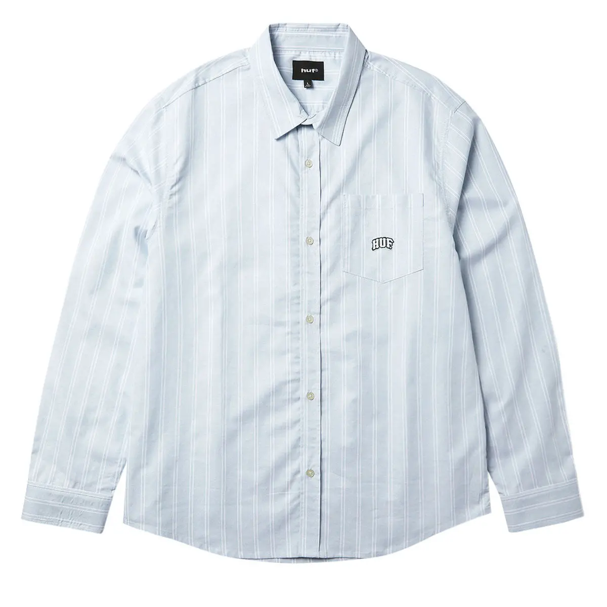 Huf Classic Arch Long Sleeve Oxford Shirt - Light Blue 1
