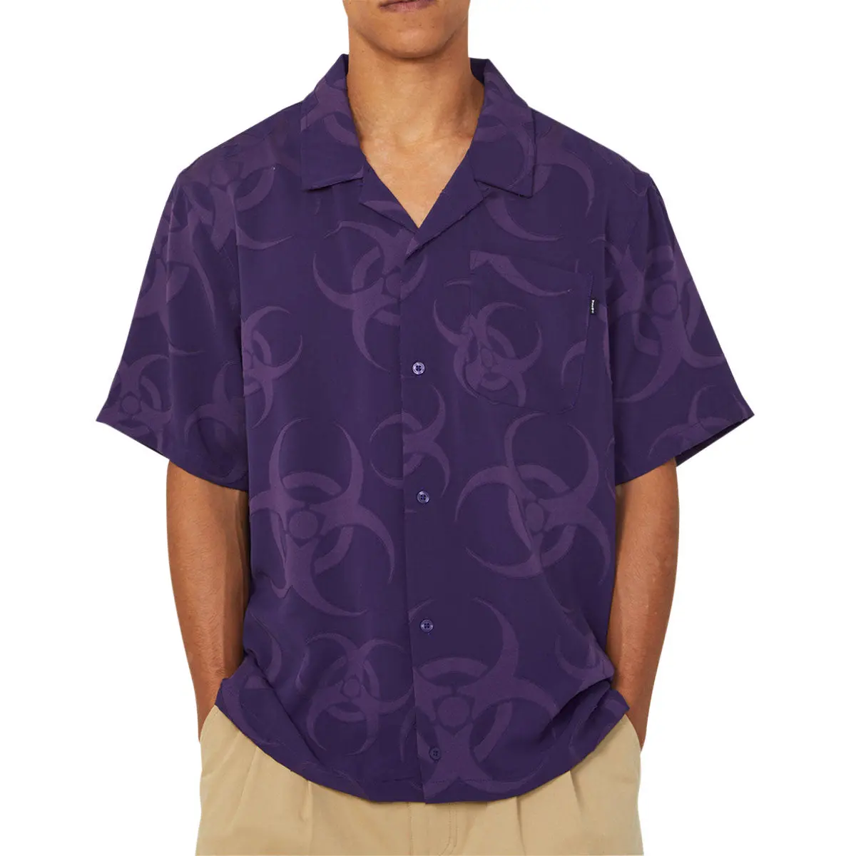 Huf Sector Jacquard Shirt - Dark Berry 1