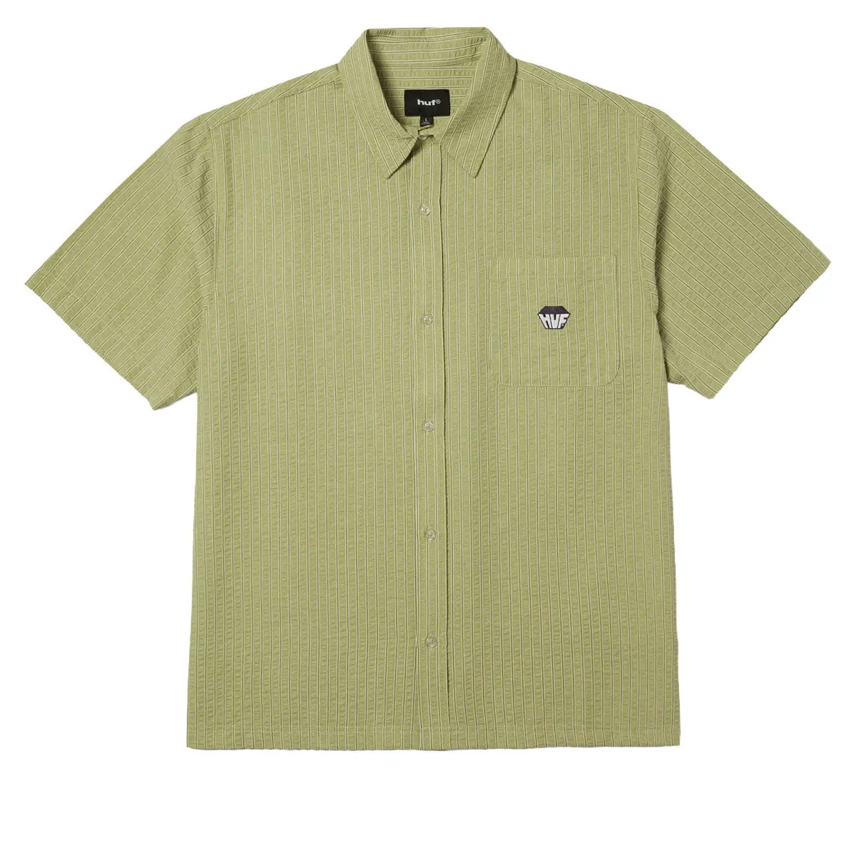 Huf Big Block Striped Shirt - Dried Herb 1