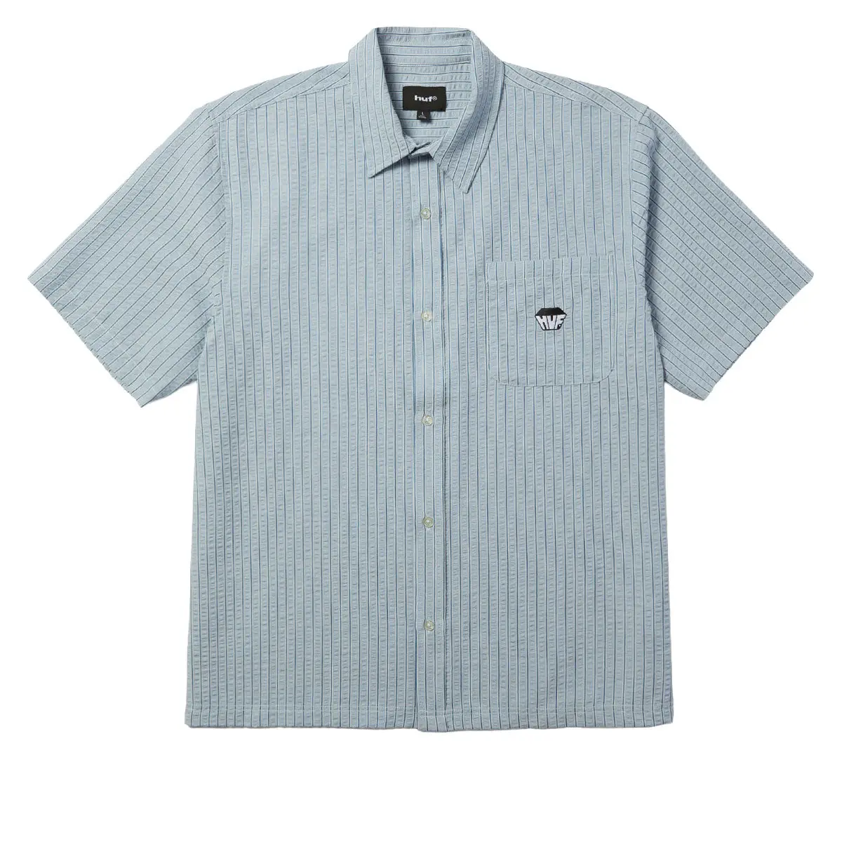 Huf Big Block Striped Shirt - Light Blue 1
