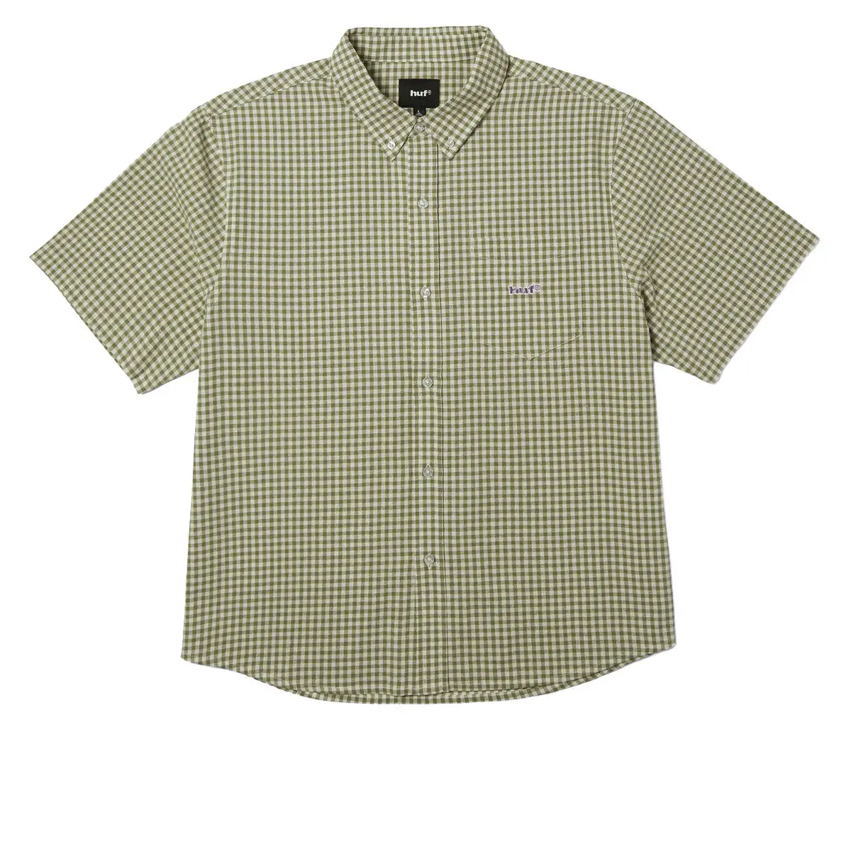 Huf 89 Micro Gingham Oxford Shirt - Natural 1