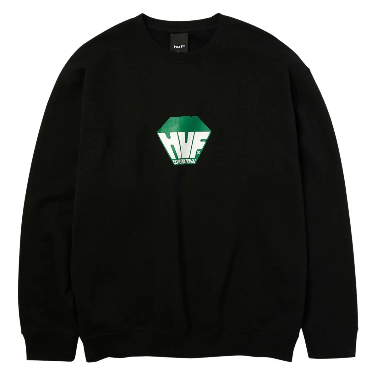 Huf Big Block Crew Sweatshirt - Black 1