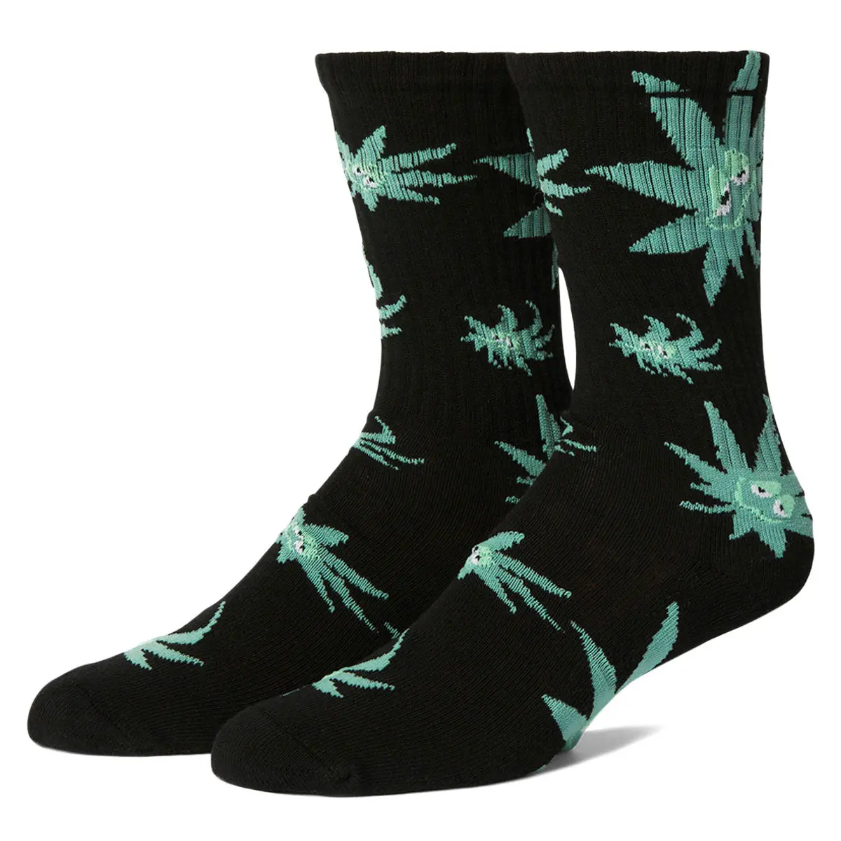 Huf Green Buddy Exhale Socks - Black 1