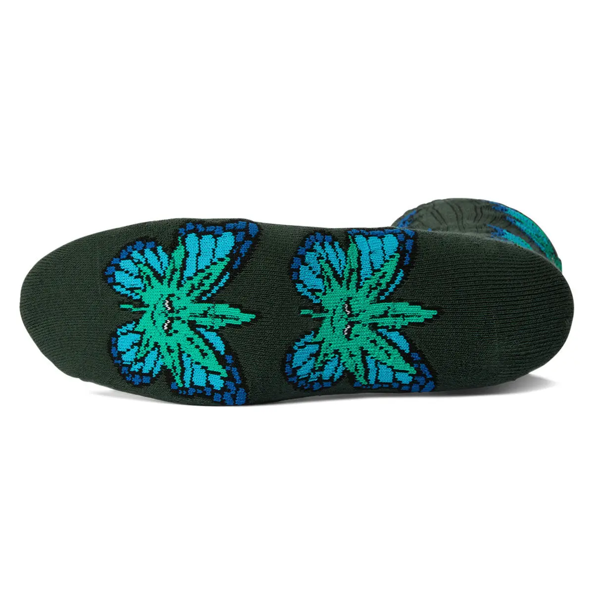 Huf Green Budderfly Socks - Forest Green 2