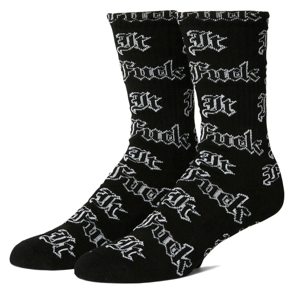 Huf Fuck It Old English Socks - Black 1
