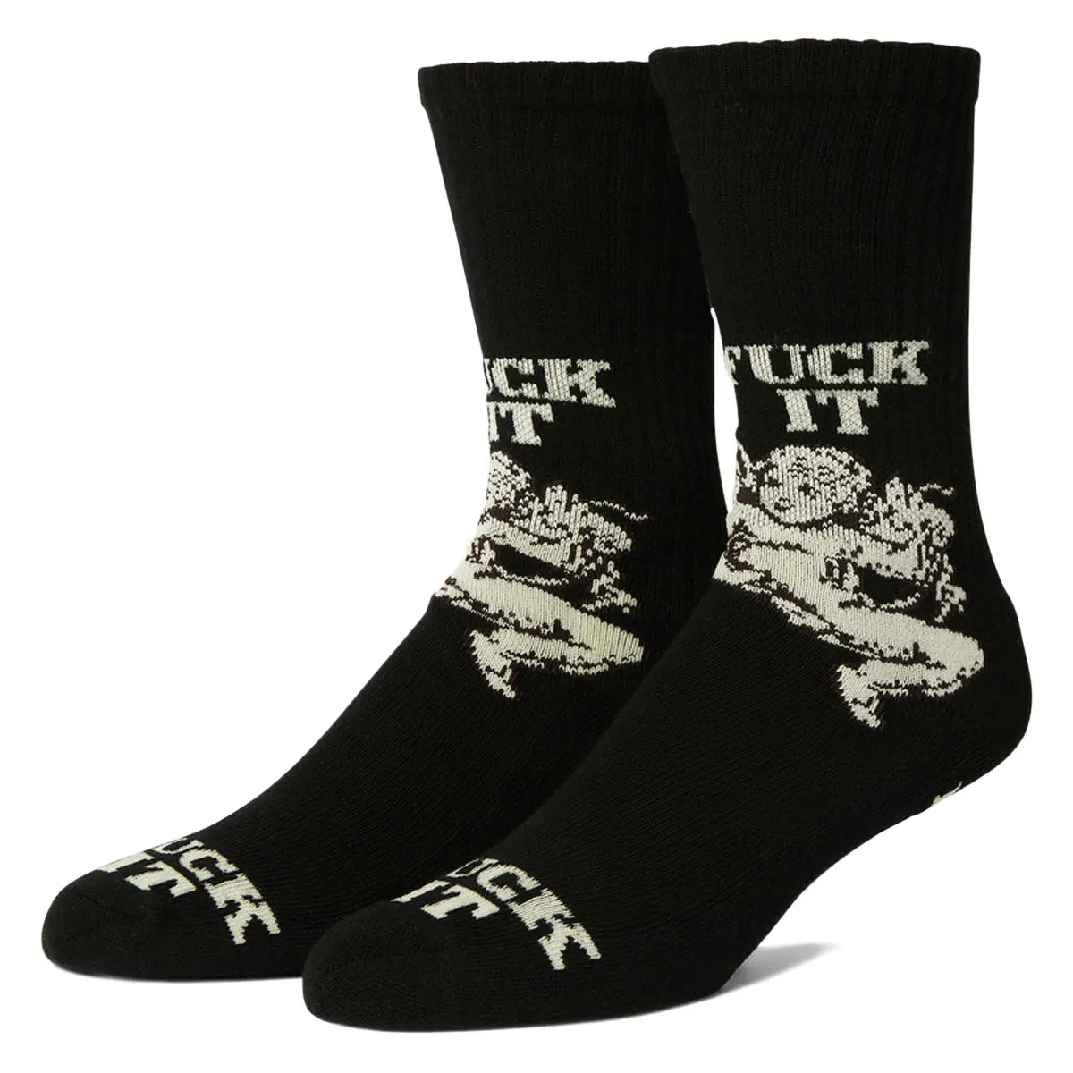 Huf Divine Crew Socks - Black 1