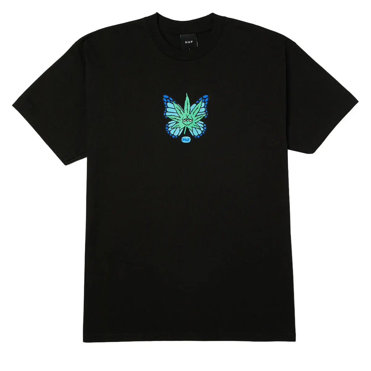 Huf Green Budderfly T-Shirt - Black 1