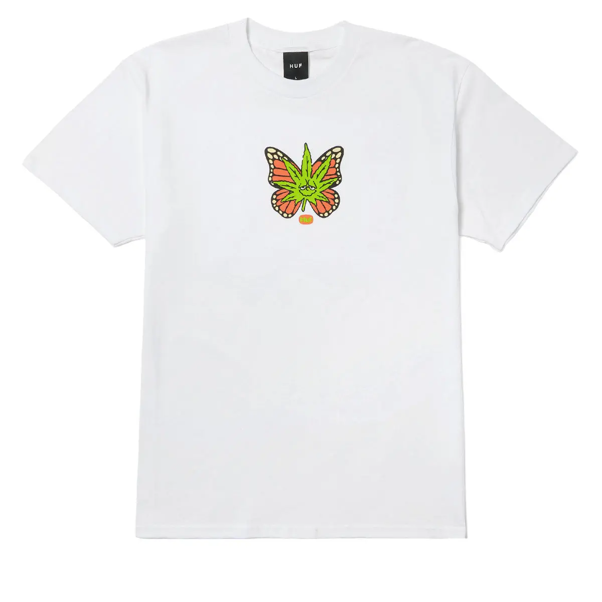 Huf Green Budderfly T-Shirt - White 1
