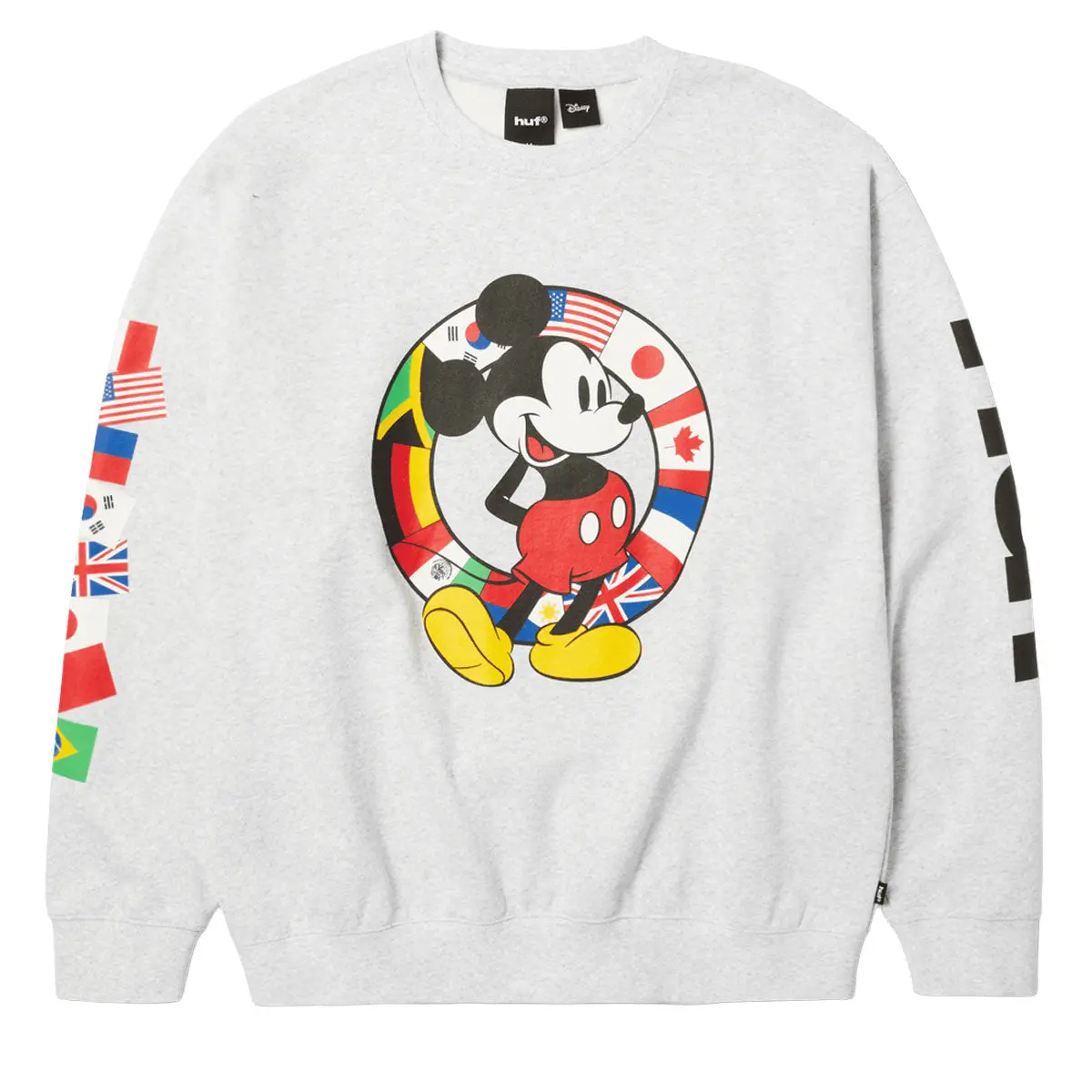 Huf X Mickey Mouse Worldwide Tour Sweatshirt - Heather Grey 1
