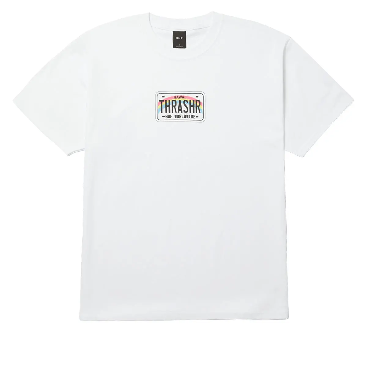 Huf X Thrasher License Plate T-Shirt - White 1