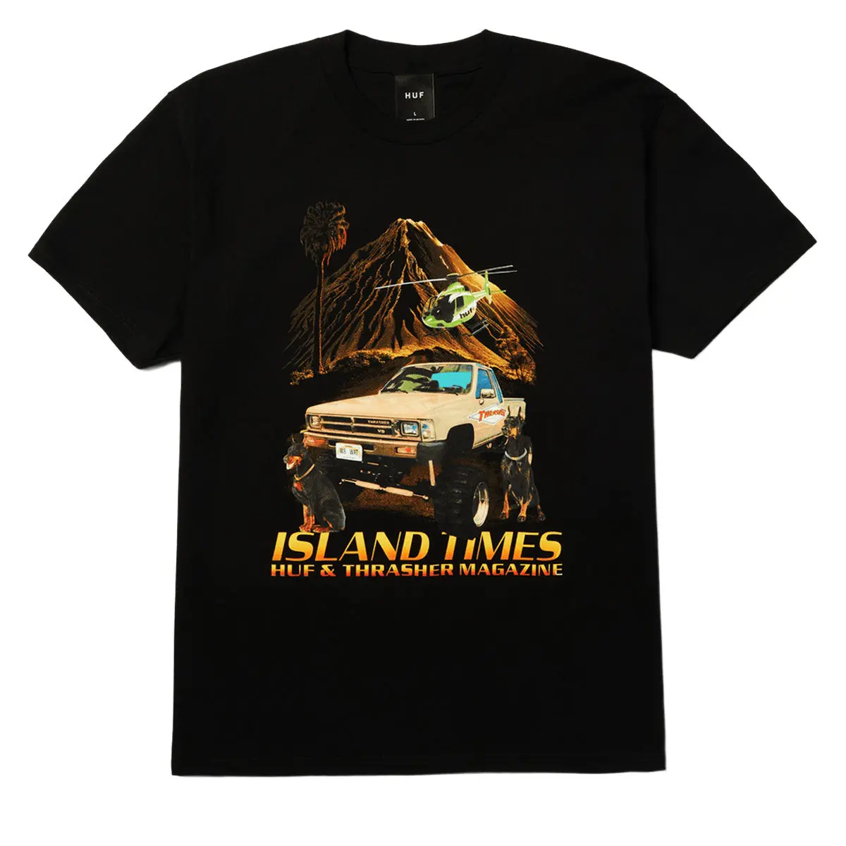 Huf X Thrasher Island Times T-Shirt - Black 1