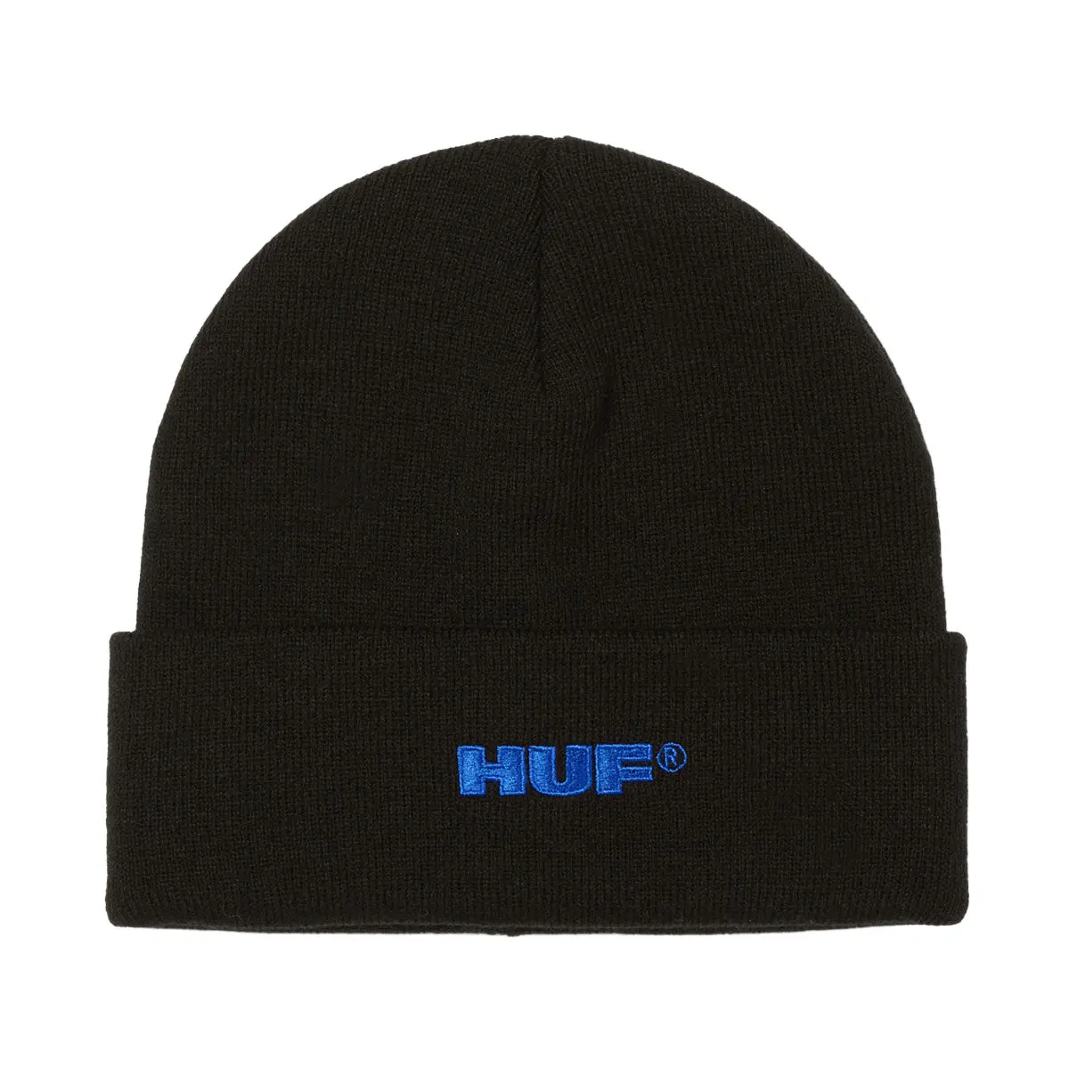 Huf All Caps Cuff Beanie - Black/Blue 1