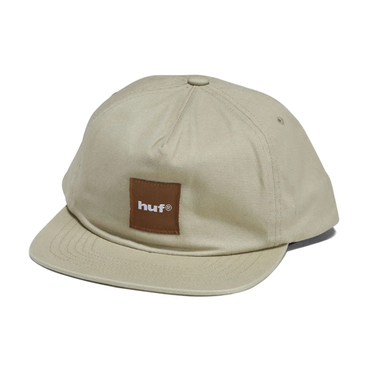 Huf Box Logo Snapback Hat - Tan/Brown 1