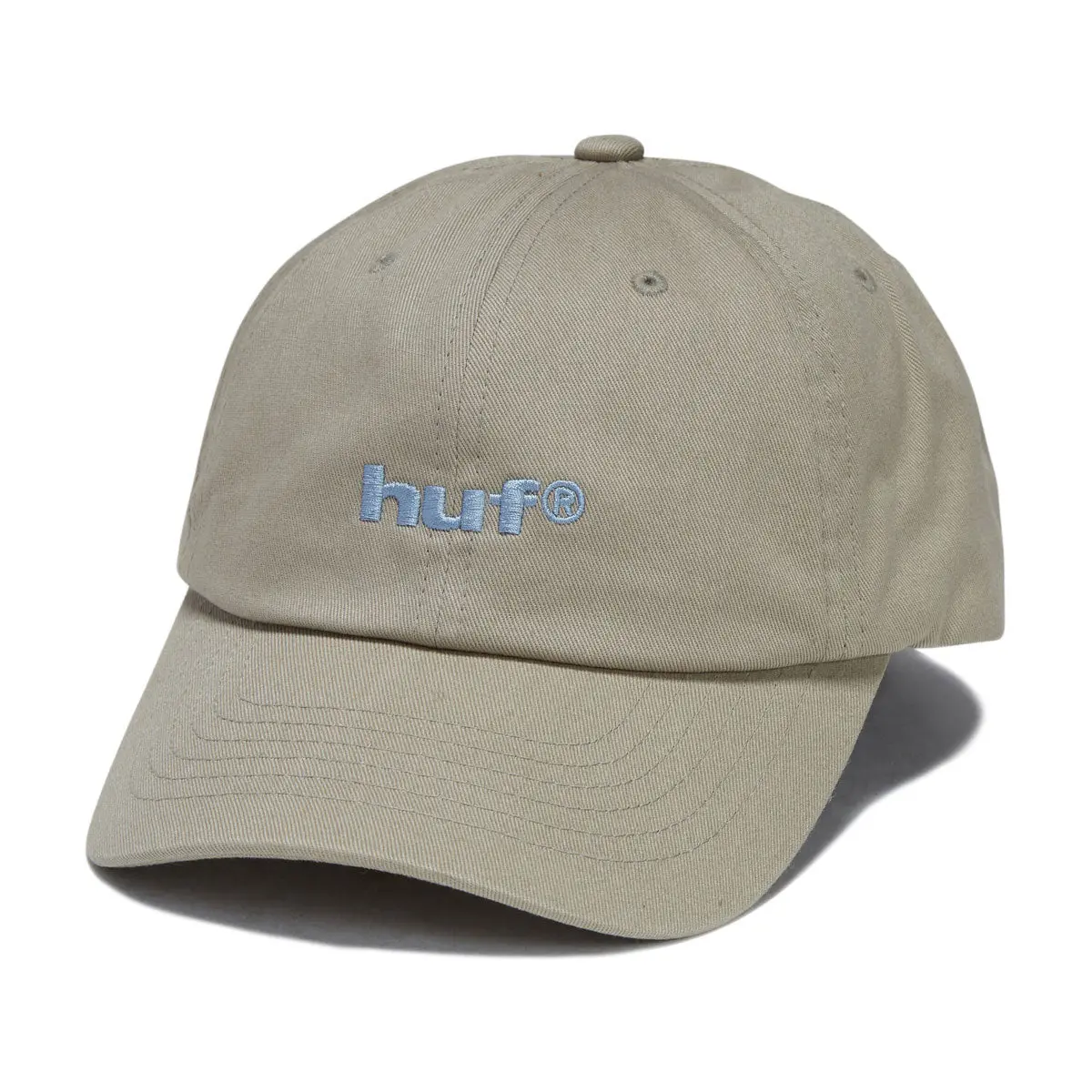 Huf 89 Embroidered 6 Panel Cv Hat - Stone/Blue 1