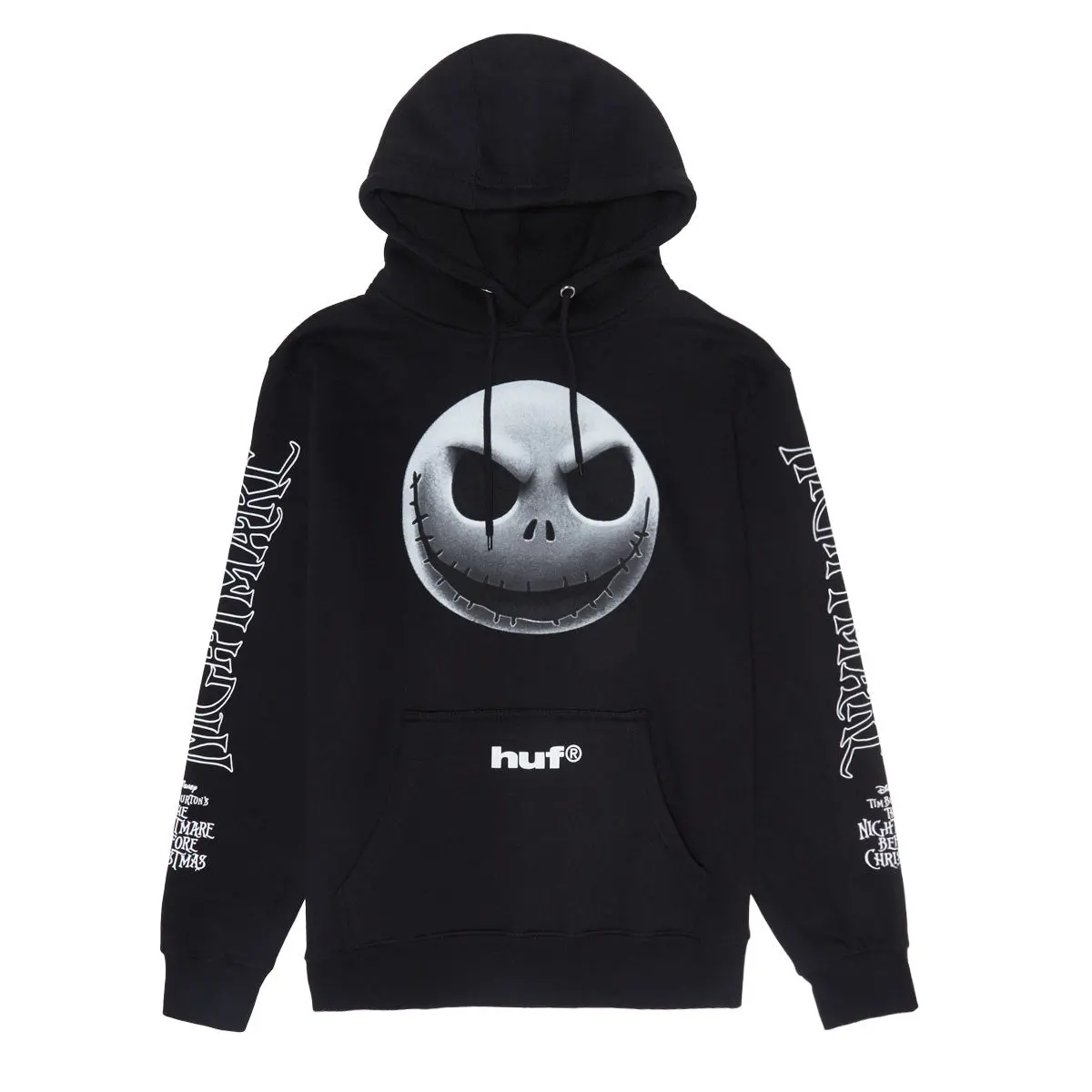 Huf X Nightmare Before Christmas Jack Skellington Hoodie - Black 1