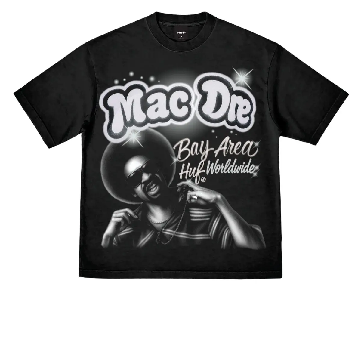 Huf X Mac Dre Airbrush T-Shirt - Black 1