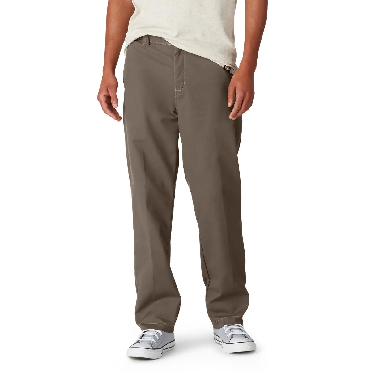 Dickies Slim Straight Twill Skate Pants - Mushroom/Contrast Top 1