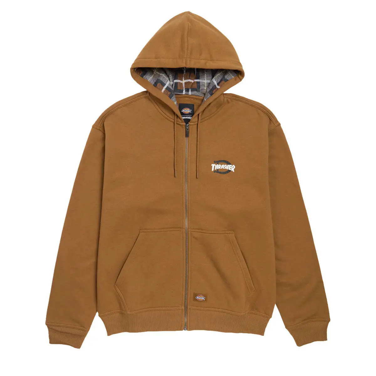 Dickies X Thrasher Zip Up Hoodie - Brown Duck 1