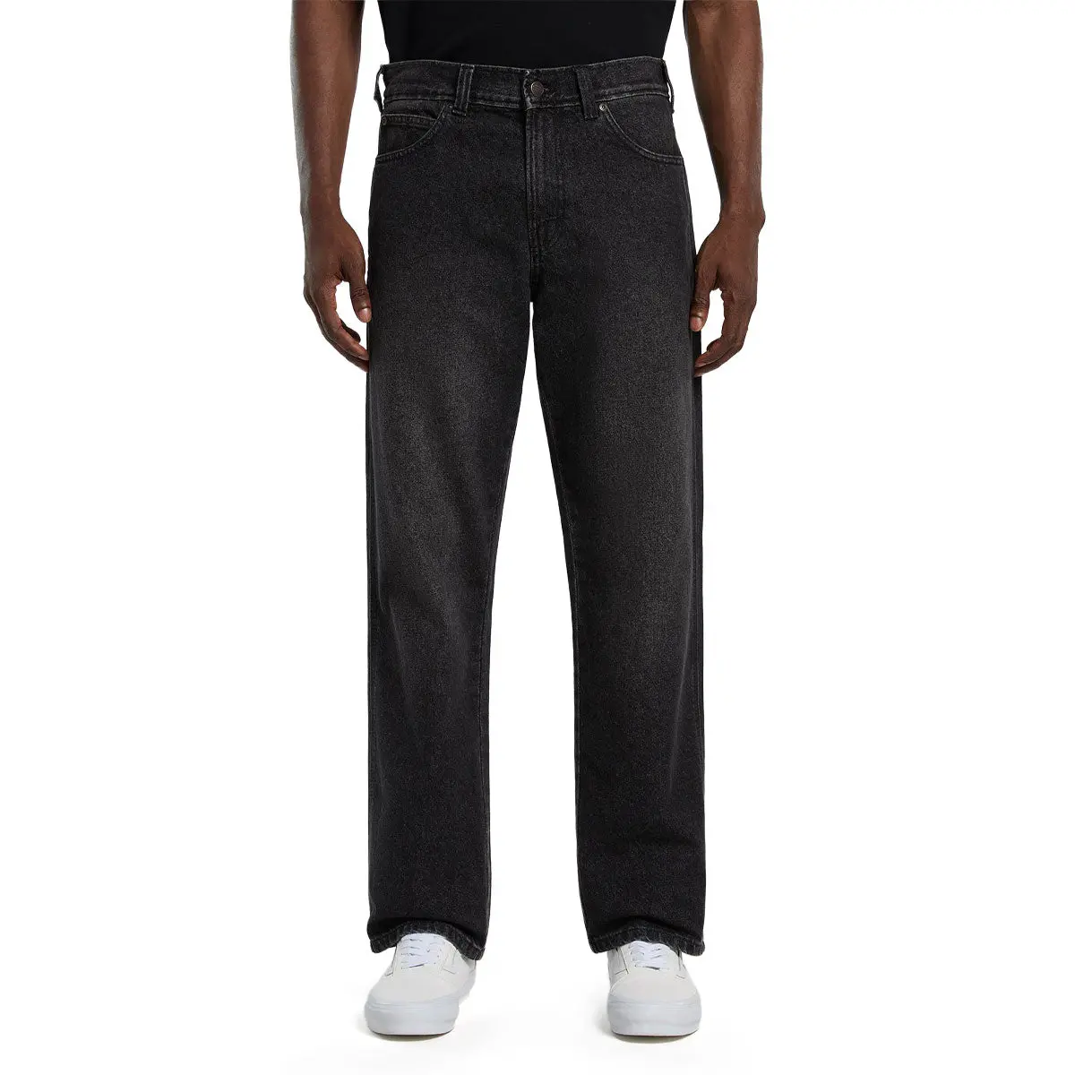 Dickies Relaxed Straight Work Jeans - Black Wash Faded 1