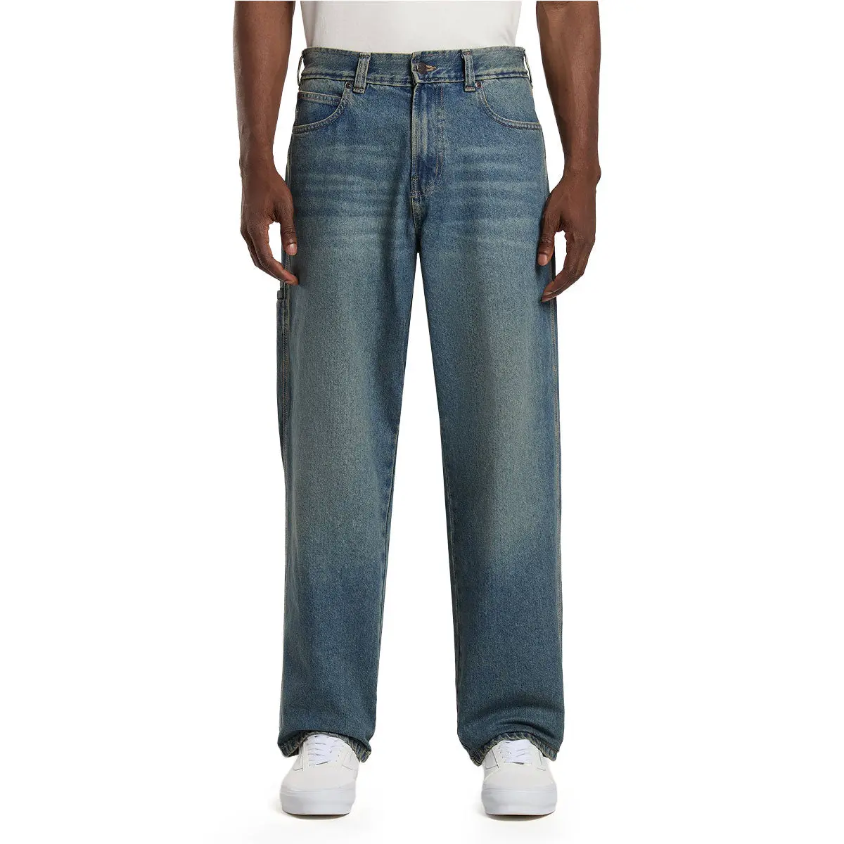 Dickies Baggy Tapered Work Jeans - Khaki Tinited Blue 1