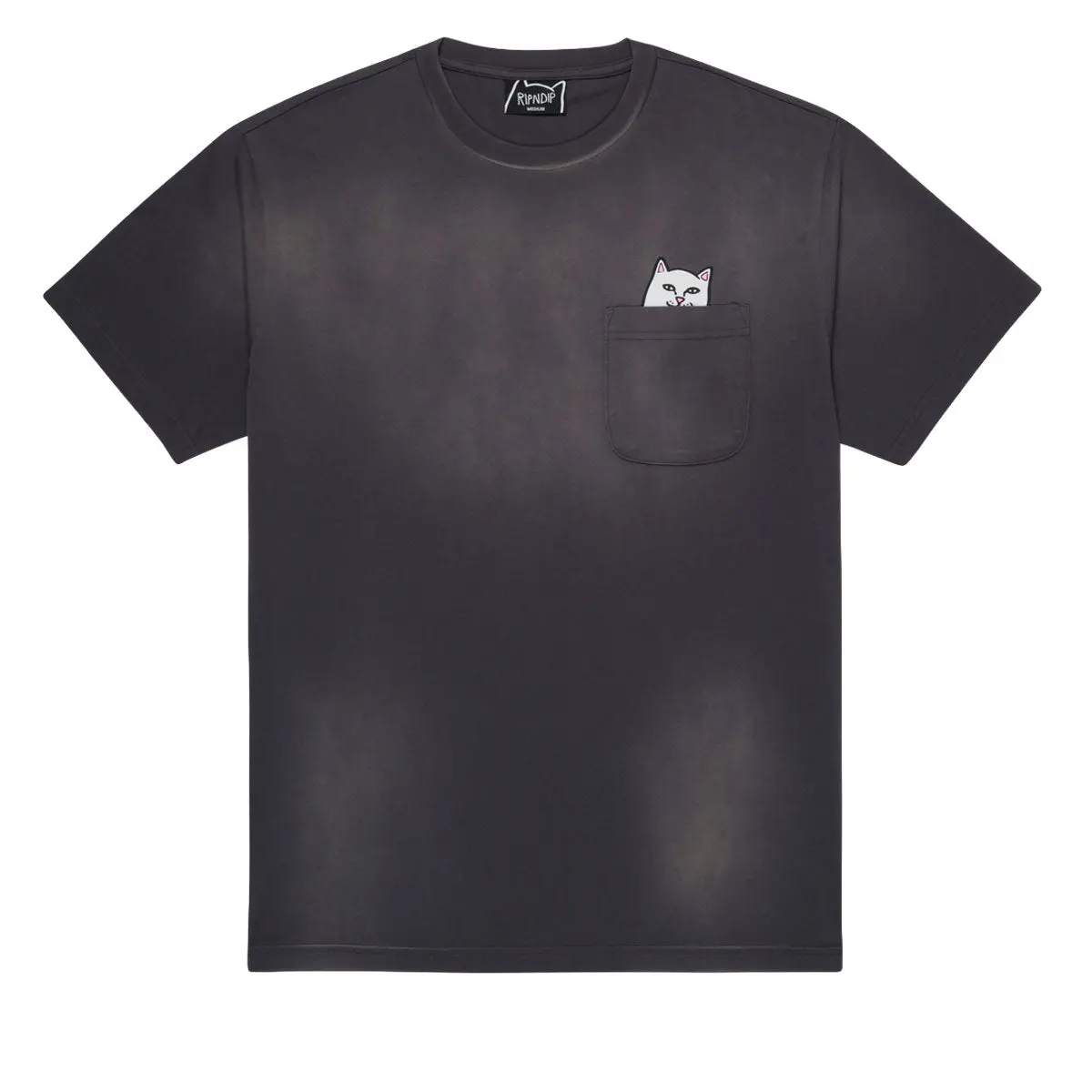 Ripndip Lord Nermal Pocket T-Shirt - Charcoal Vintage Wash 1