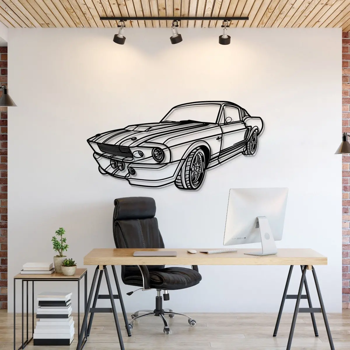 1967 Mustang Shelby Gt500 Fastback Perspective Metal Car Wall Art - Mt1155 1