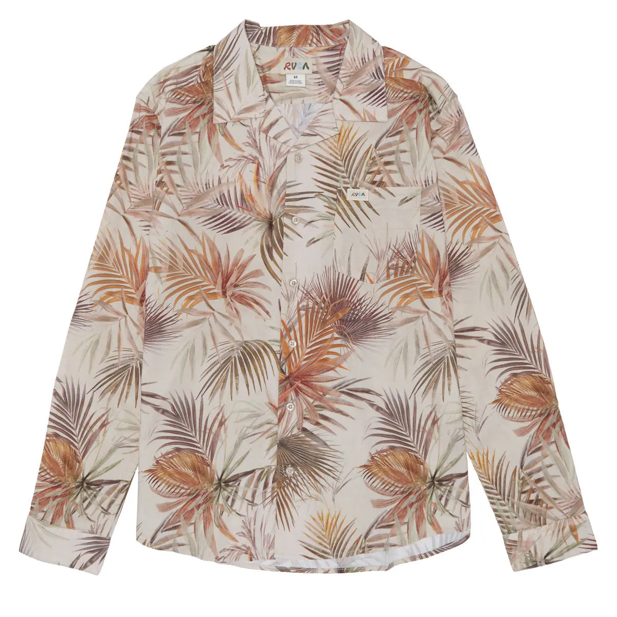 Rvca Mel G Palm Long Sleeve Shirt - Khaki 1