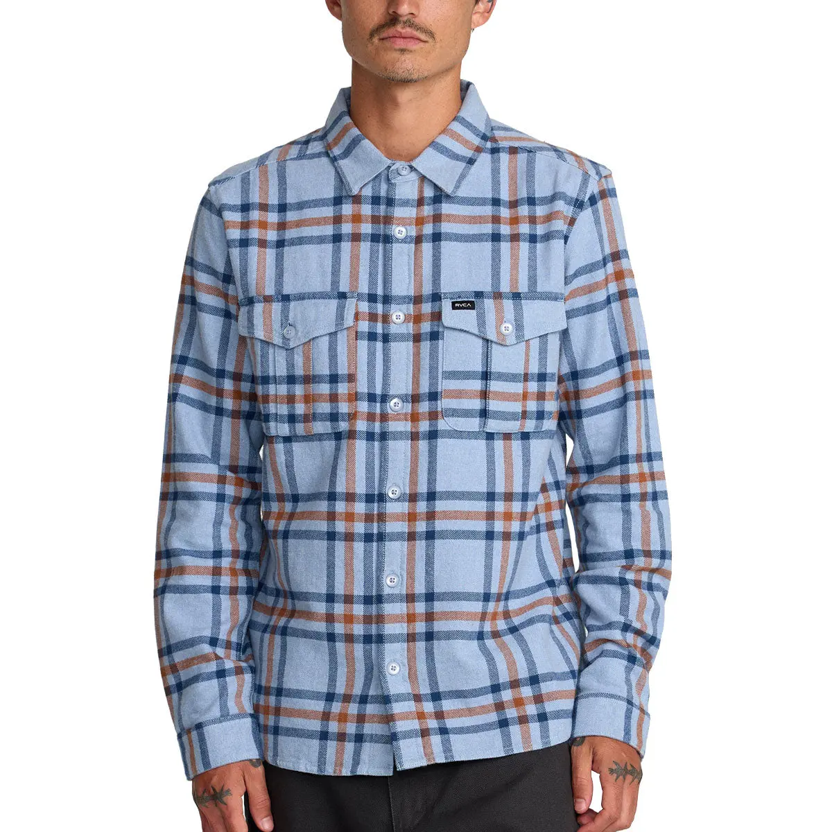 Rvca Hughes Flannel Shirt - Chambray 1