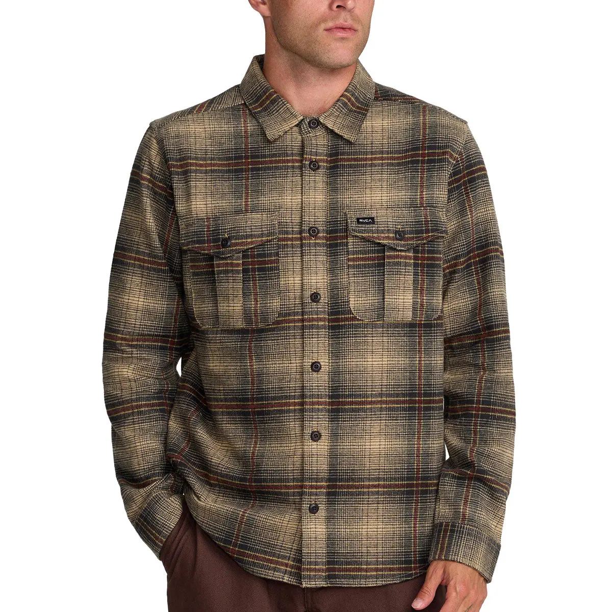 Rvca Hughes Flannel Shirt - Pirate Black 1