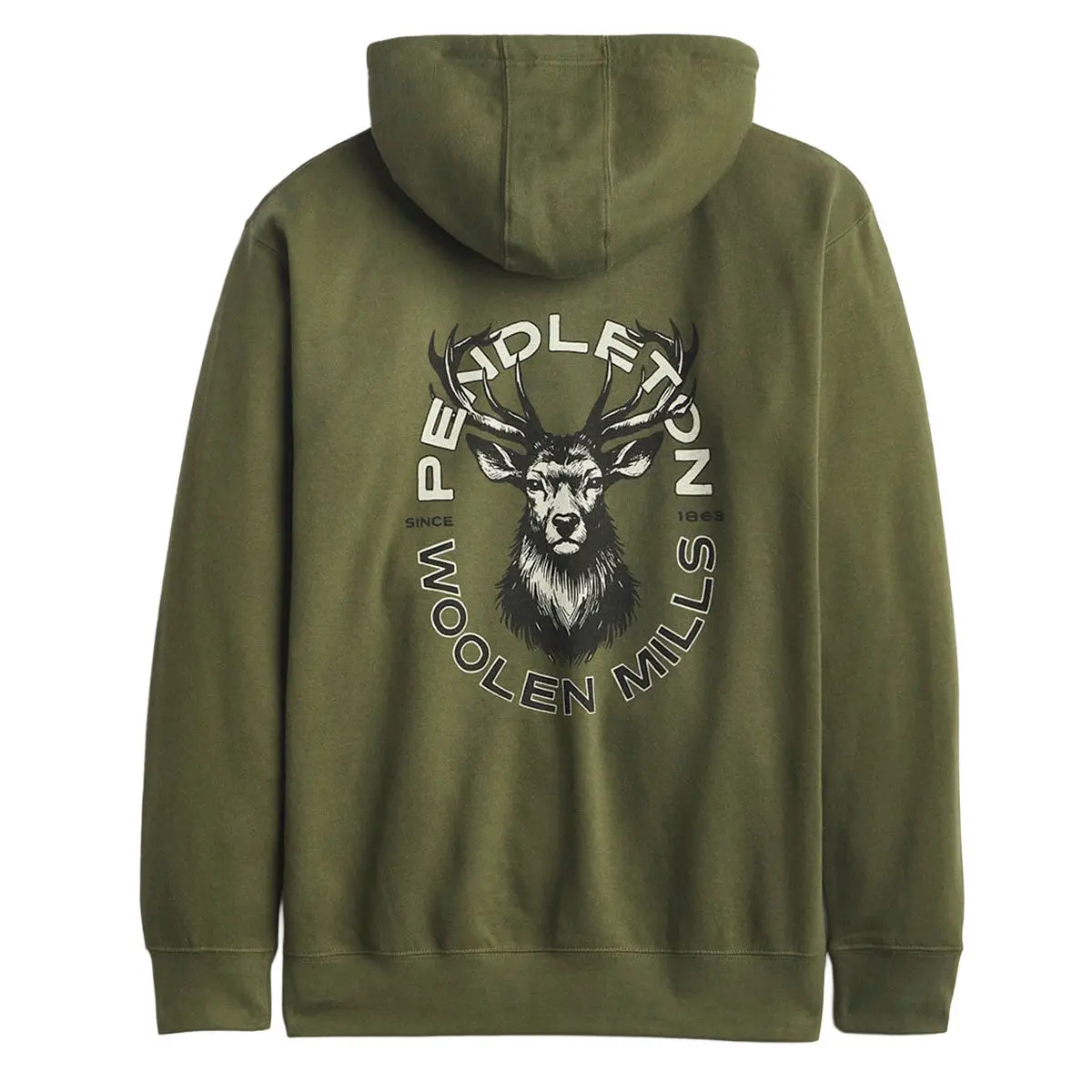 Pendleton Stag Graphic Hoodie - Military Green/Black 1