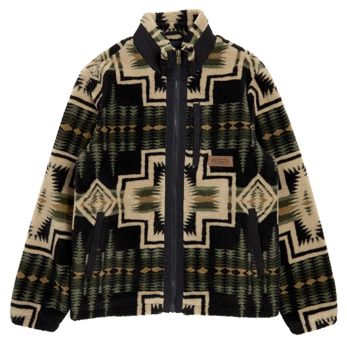 Pendleton Tahuya Range Fleece Jacket - Green Tan Harding 1