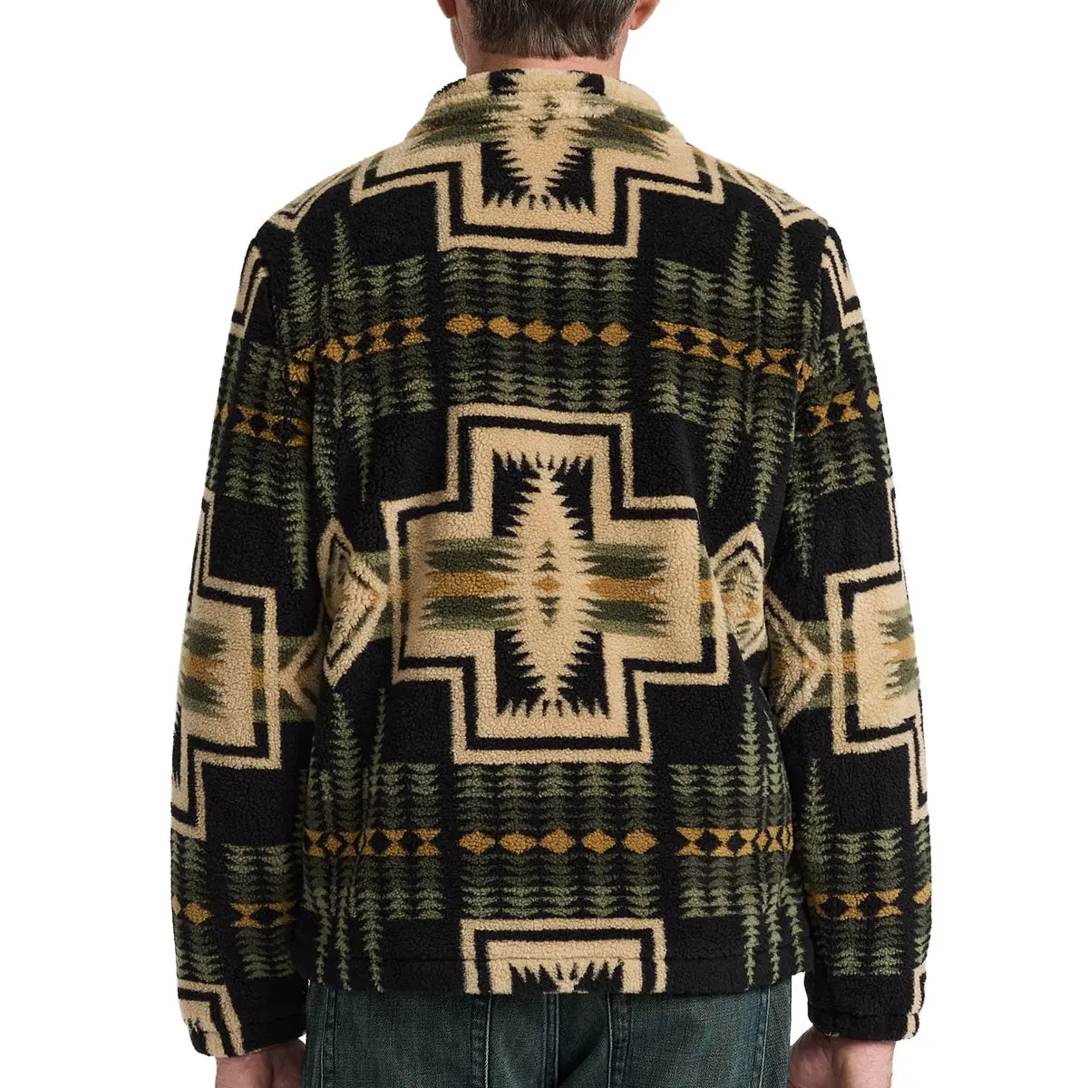 Pendleton Tahuya Range Fleece Jacket - Green Tan Harding 3