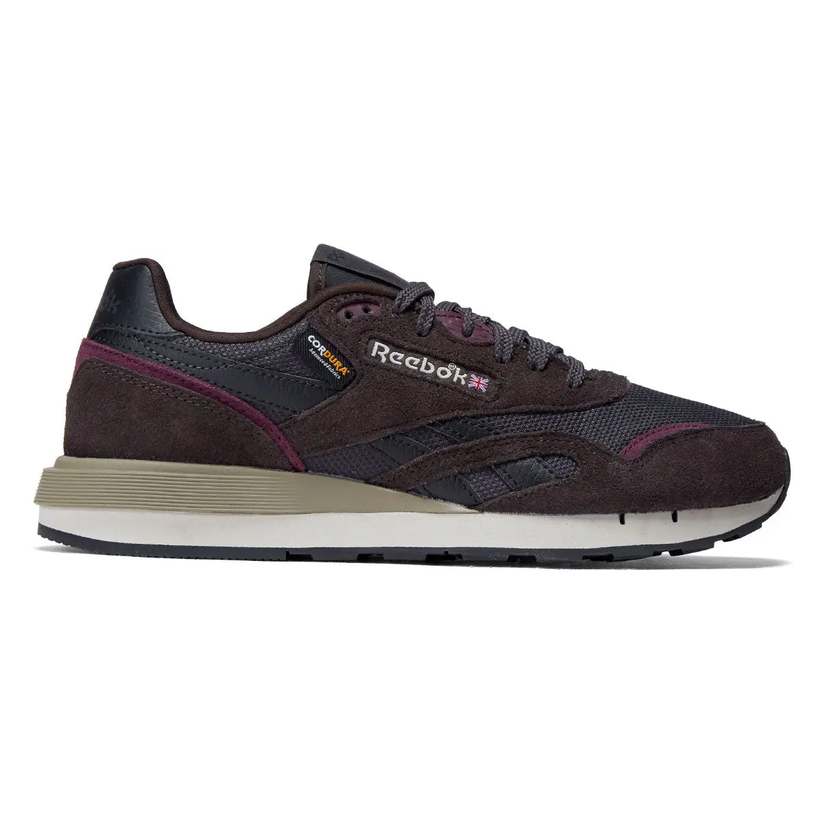 Reebok Classic Nylon 89 Shoes - Washed Black/Black/Black Cherry 1