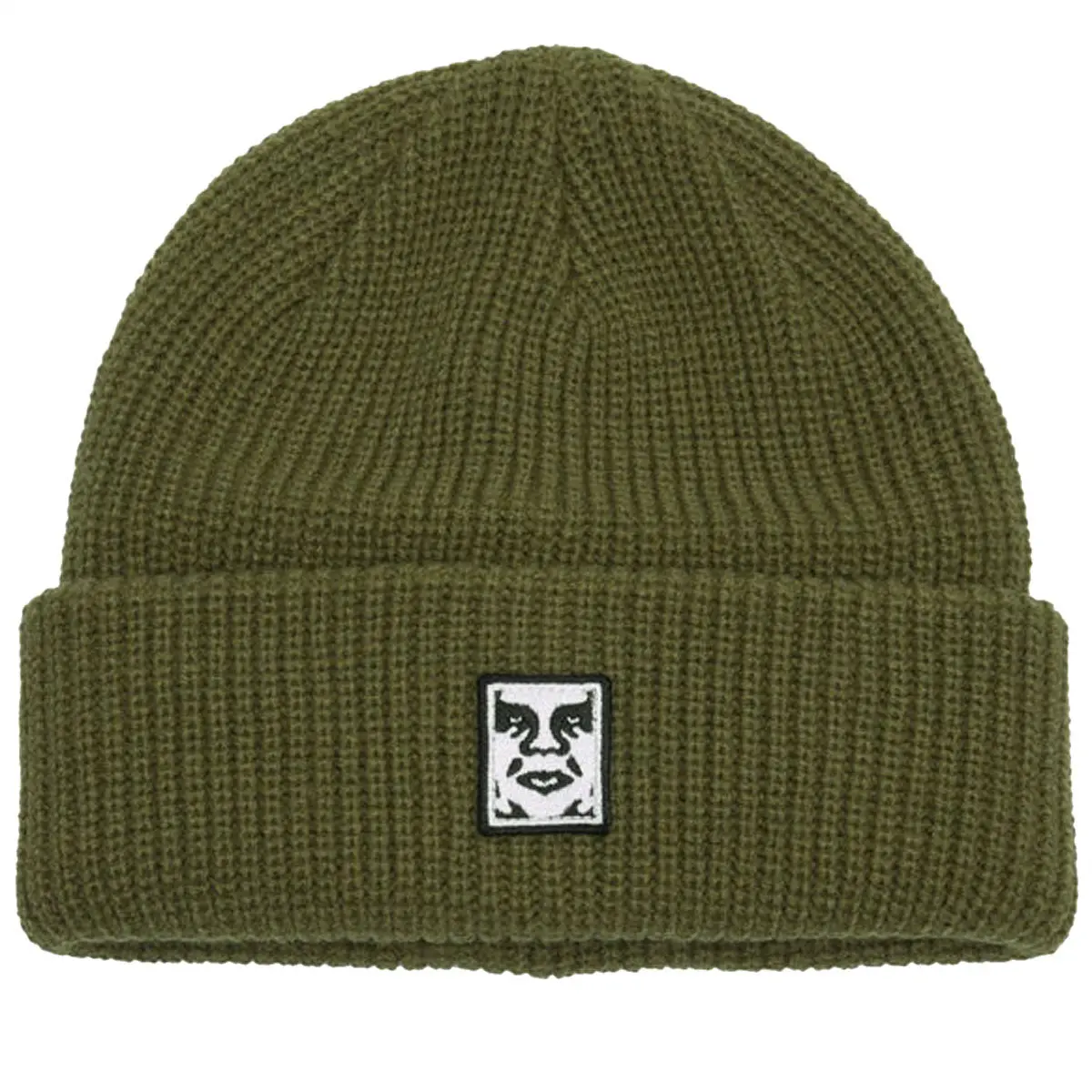 Obey Mid Icon Patch Cuff Beanie - Dull Army 1
