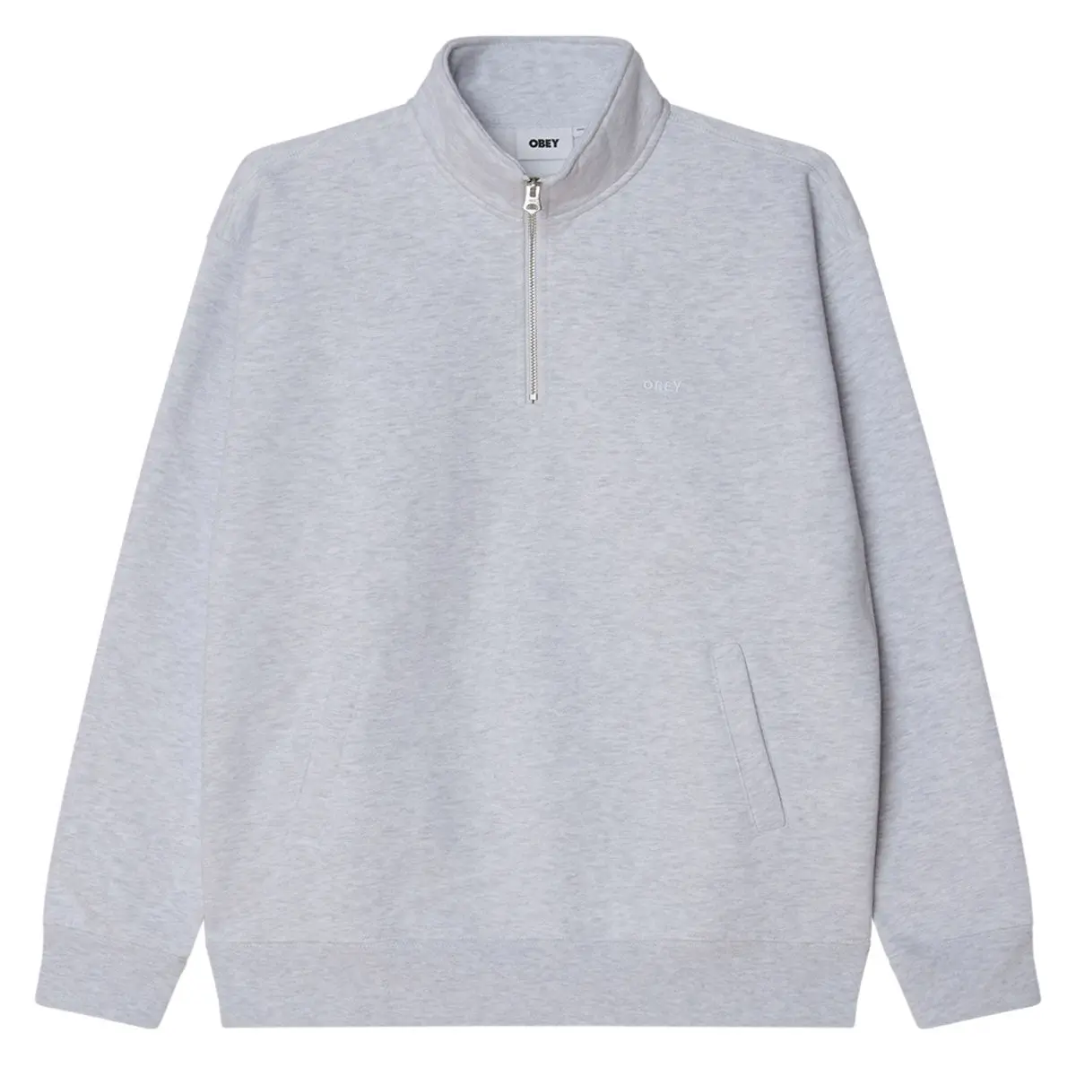 Obey Established Works Bold Mock Sweatshirt - Ash Grey 1
