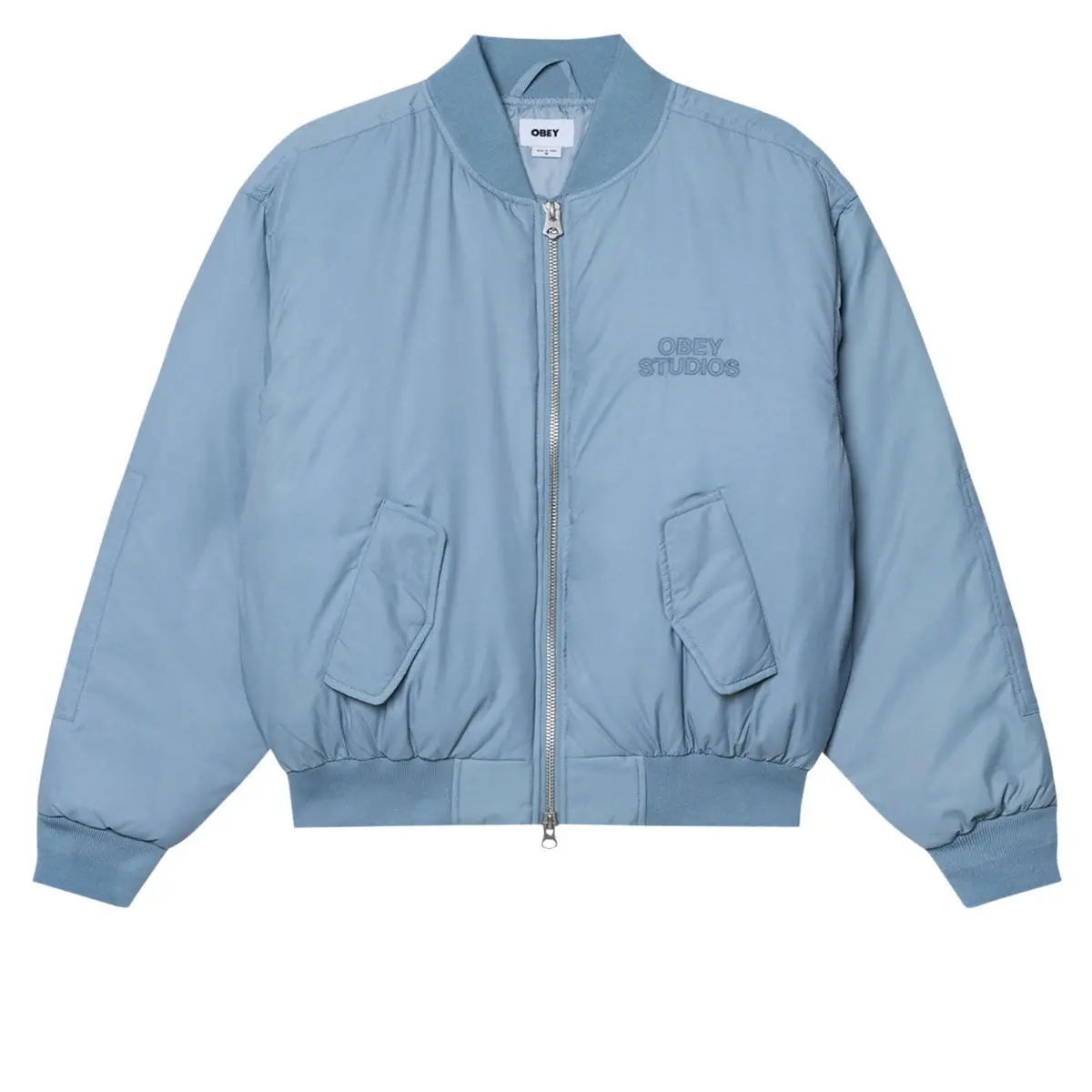 Obey Star Flight Bomber Jacket - Blue Grey 1