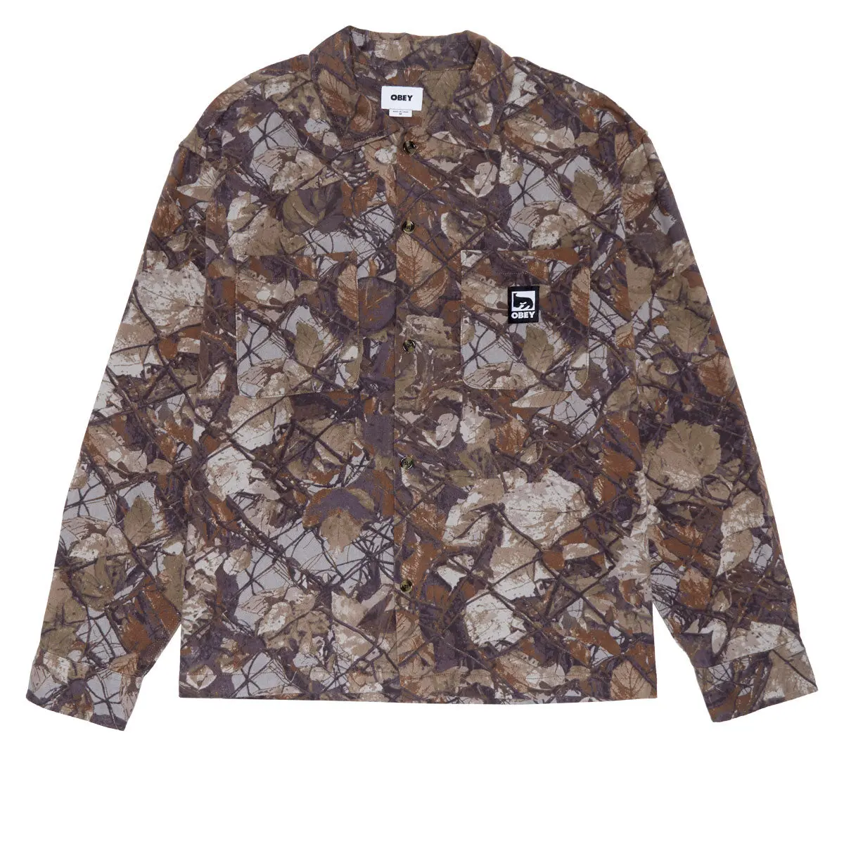 Obey Fence Camo Long Sleeve Shirt - Fence Camo Multi 1