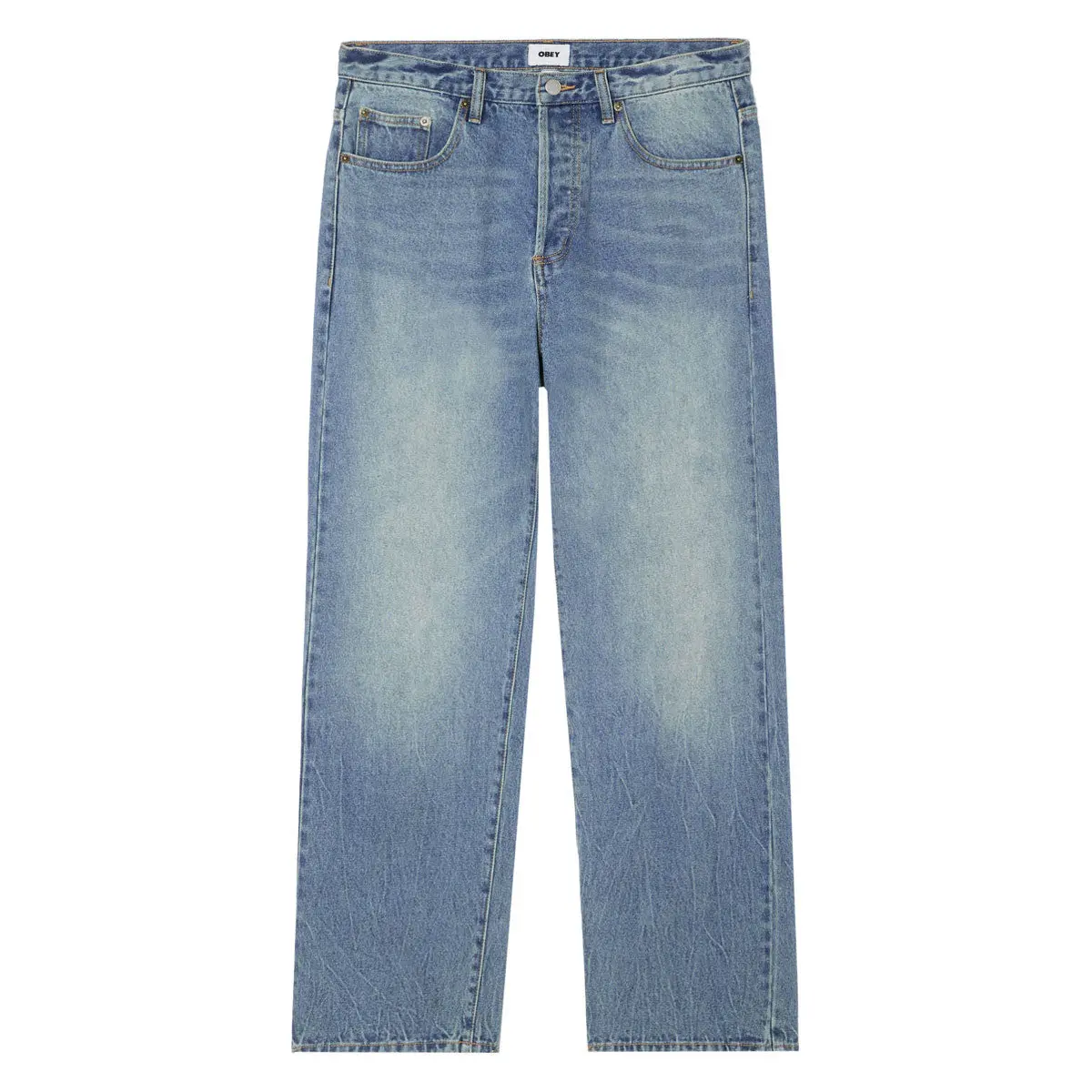 Obey Boxcar Straight Leg Denim Jeans - Heavy Vintage Indigo 1