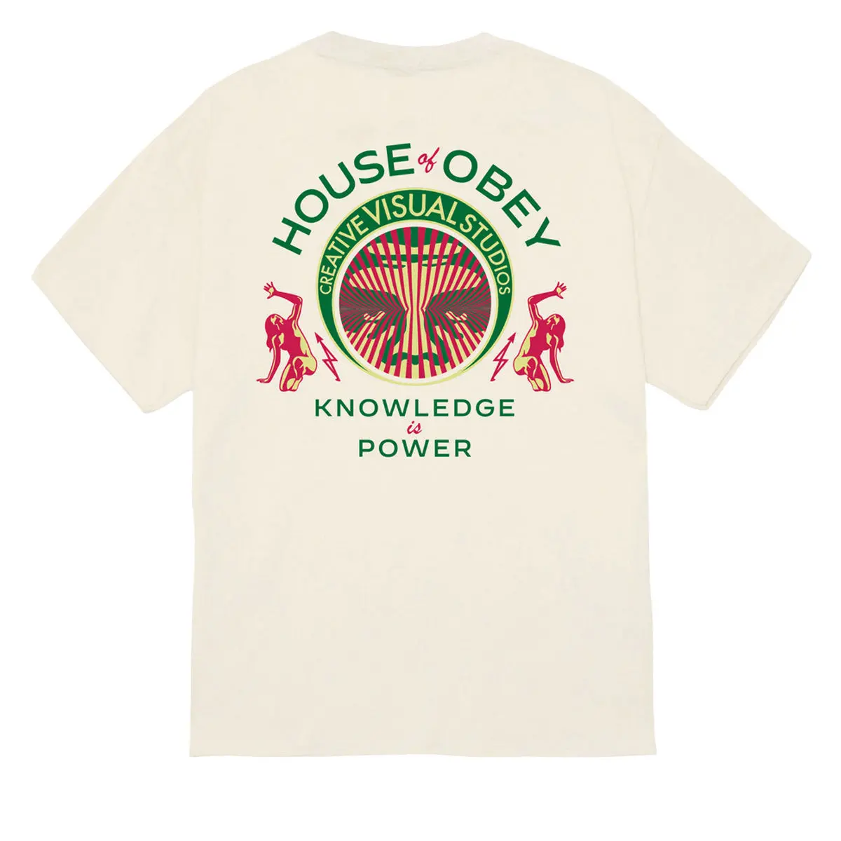 Obey Knowledge Is Power T-Shirt - Cream 1