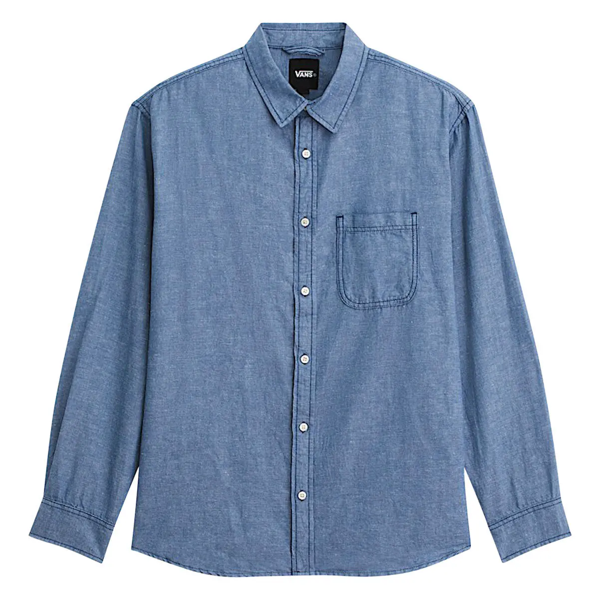 Vans Lawson Solid Oxford Long Sleeve Shirt - True Navy 1