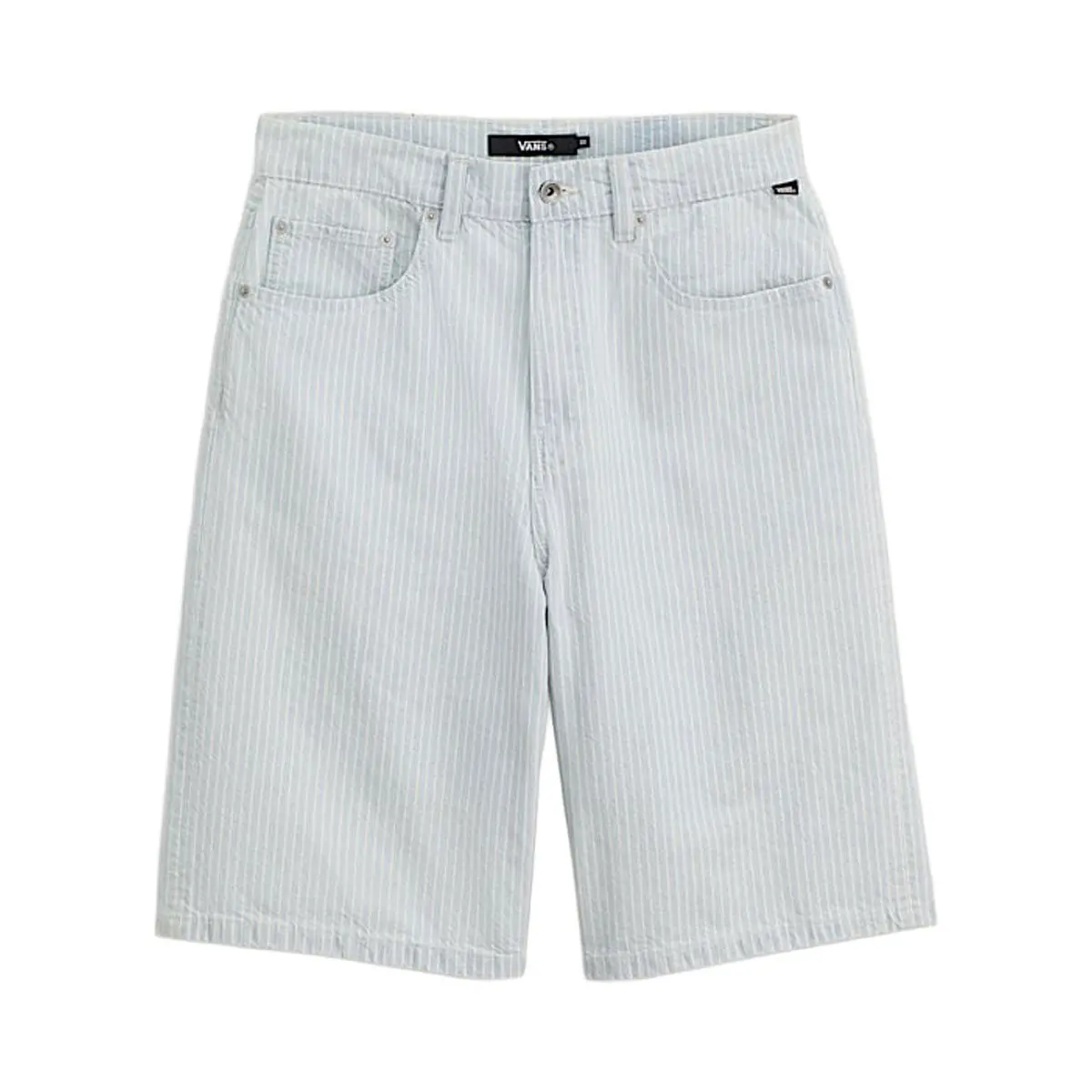 Vans Check 5 Baggy Striped Denim Shorts - Blue Ice Stripe 1